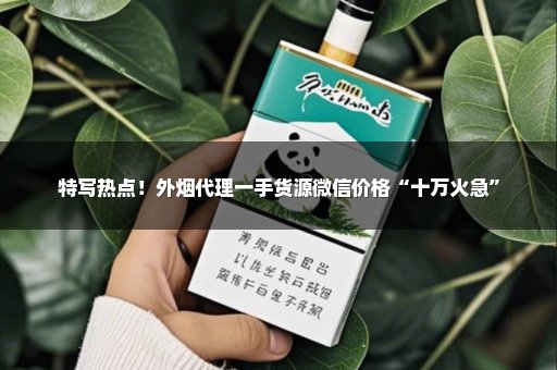 特写热点！外烟代理一手货源微信价格“十万火急”