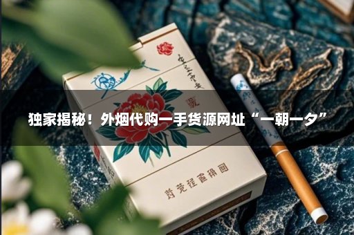 独家揭秘！外烟代购一手货源网址“一朝一夕”