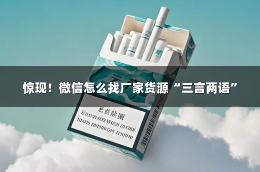 惊现！微信怎么找厂家货源“三言两语”